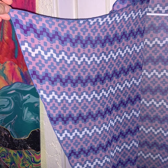 LuLaRoe Purple Chevron Fringe Sheer Cardigan - Picture 4 of 7